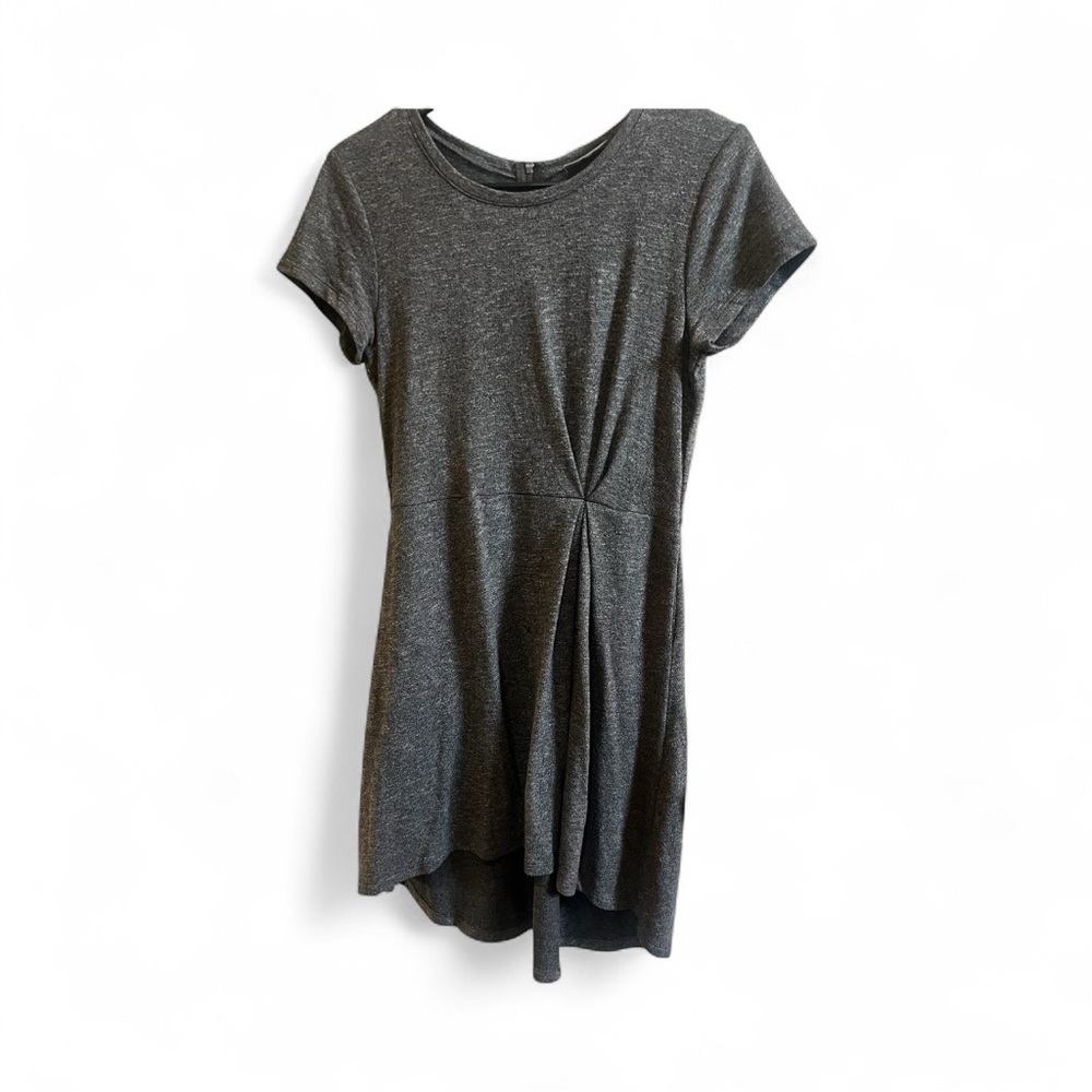 Halogen Womens Gray Heather Short Sleeve Twist Front Knit Dress Size SP